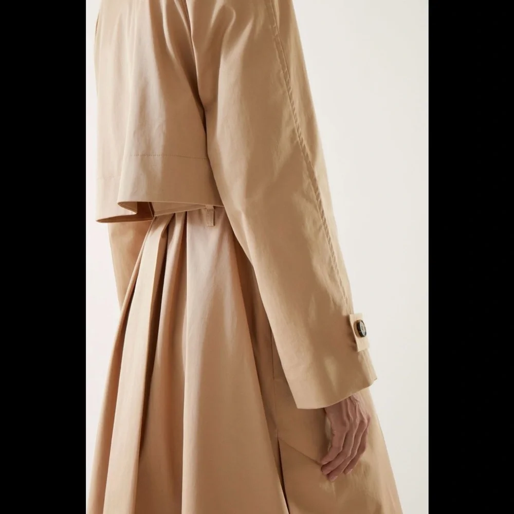 COS Tan Cotton Oversized Trench Coat in 36 - Picture 8 of 9